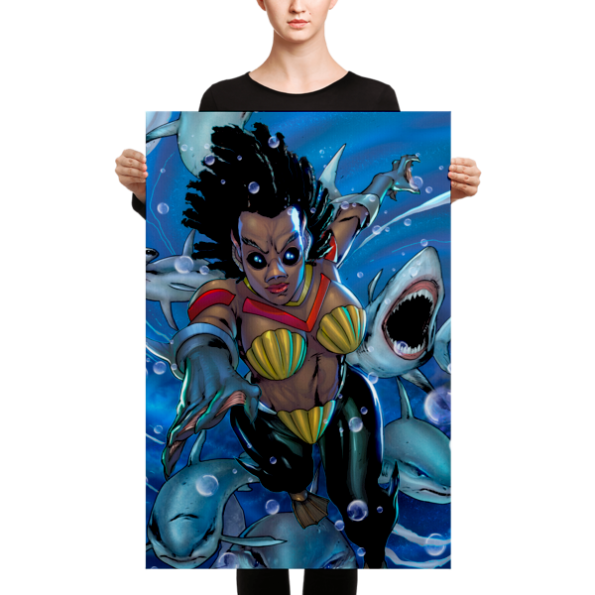 Drexciya: Female Warrior Shark Tribe Canvas